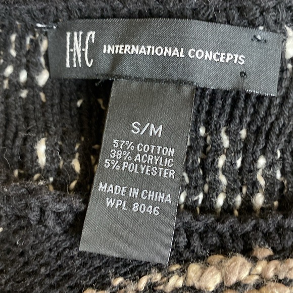 INC International Concepts Western Aztec Print Fringe Sweater Poncho Size S/M - Picture 6 of 6